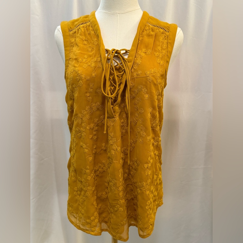 Maeve Mustard Yellow Sleeveless Tank Top